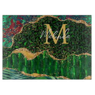 Planche À Découper Agate Poster de animal Safari vert