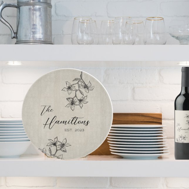 Planche À Découper Agritourisme Floral Custom Année de création (Créateur téléchargé)