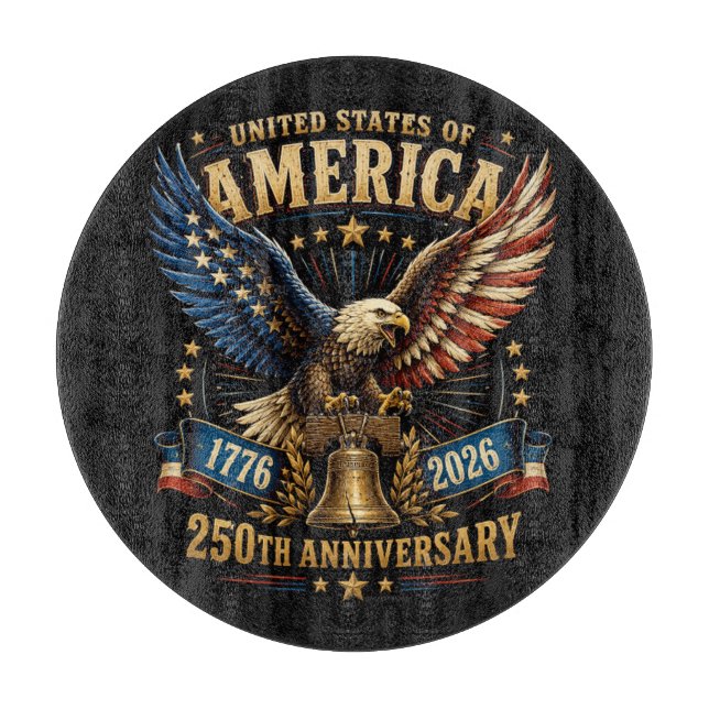 Planche À Découper Aigle du 250e anniversaire des États-Unis d'Amériq (Devant)