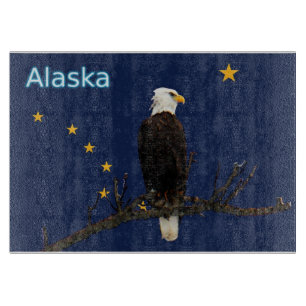 Planche À Découper Aigle Et Drapeau De L'Alaska