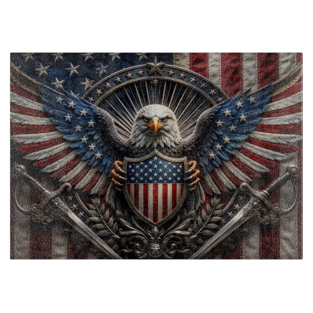 Planche À Découper Aigle patriotique  (Devant)