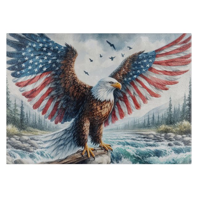 Planche À Découper Aigle patriotique majestueux (Devant)