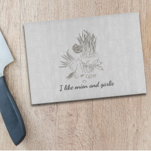 Planche À Découper Ail vintage simple d'oignon