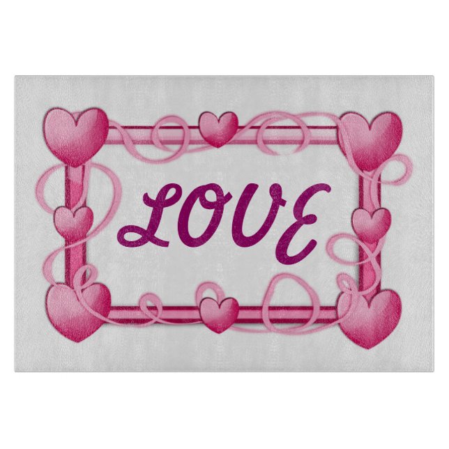 PLANCHE À DÉCOUPER AIMER LES COEURS (Devant)