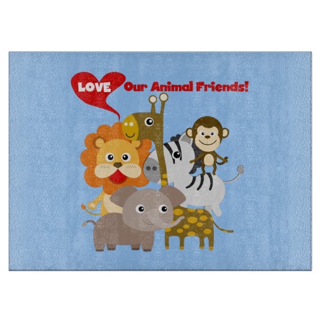 Planche À Découper Aimez nos amis animaux (Devant)
