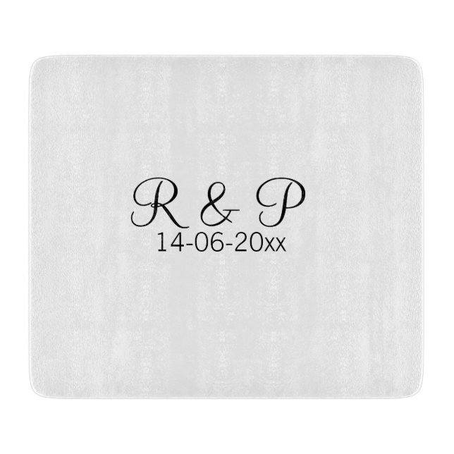 Planche À Découper Ajouter monogramme du nom du couple ajouter date a (Devant)