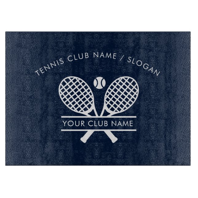Planche À Découper Ajouter Nom de l'équipe du club de tennis Bleu mar (Devant)