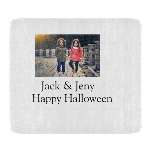 Planche À Découper ajouter nom photo texte Halloween enfant fille gar (Devant)