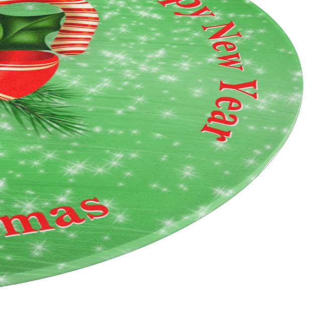 Planche À Découper Ajouter un nom Modifier le texte Rouge Vert Noël (Coin)