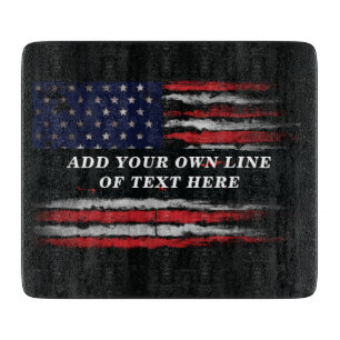 Planche À Découper Ajouter votre propre texte sur grunge American fla