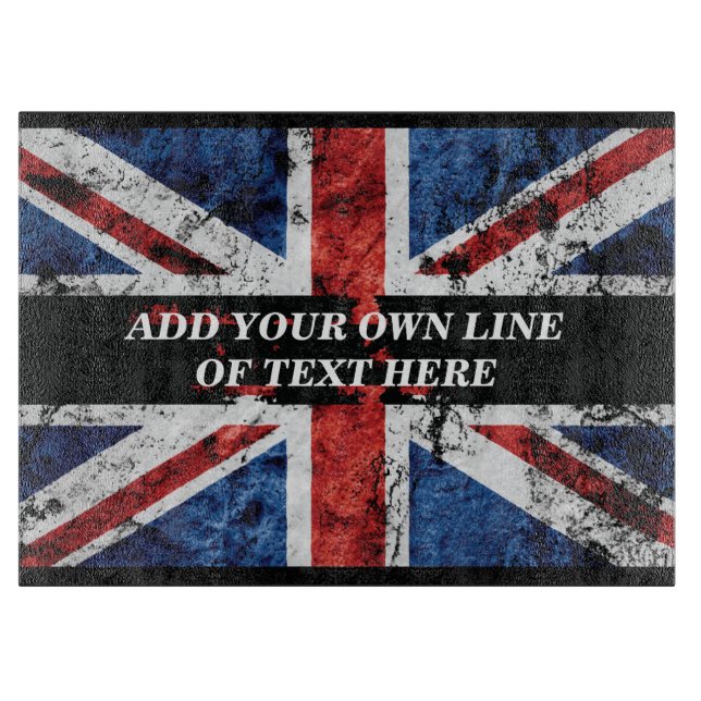 Planche À Découper Ajouter votre texte sur le drapeau anglais Jeu d'o (Devant)