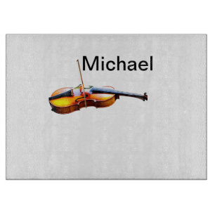 Planche À Découper Ajoutez votre nom texte brun amateur de violon mus