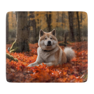 Planche À Découper Akita en automne Feuilles automne s'inspire