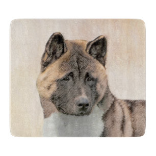 Planche À Découper Akita Peinture - Cute Original Chien Art