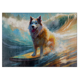 Planche À Découper Alaskan Malamute Beach Surf Peinture
