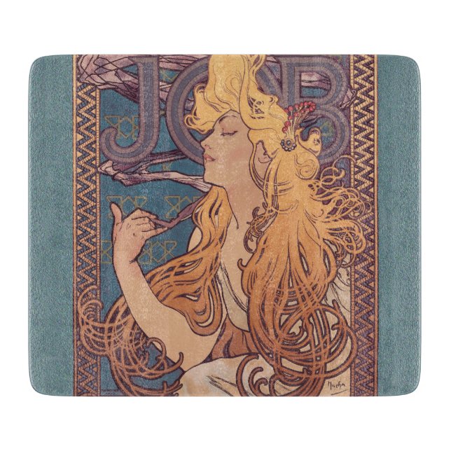 Planche À Découper Alfonse Mucha Job Art Nouveau femme (Devant)