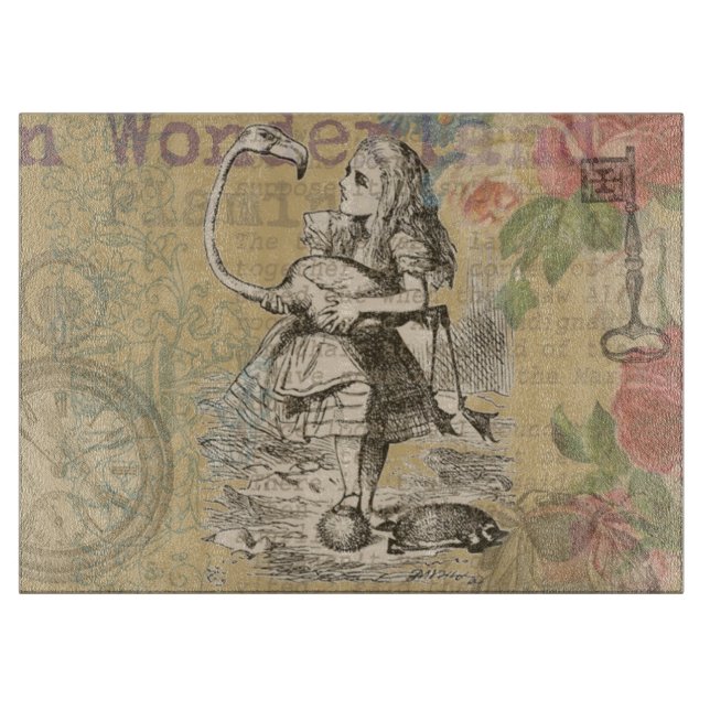 Planche À Découper Alice au pays des merveilles Flamant rose classiqu (Devant)