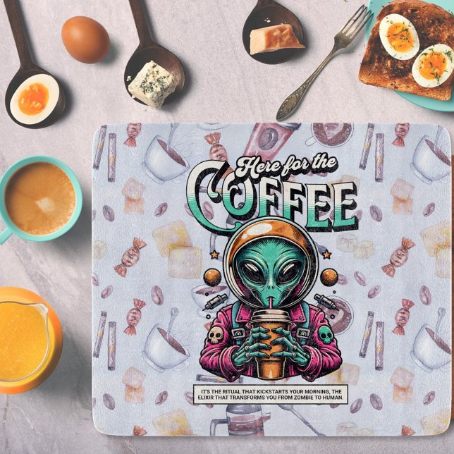 Planche À Découper Alien ici pour le café (Créateur téléchargé)
