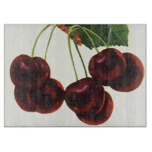 Planche À Découper Aliments de fruits vintage, cerises mûres d'un arb