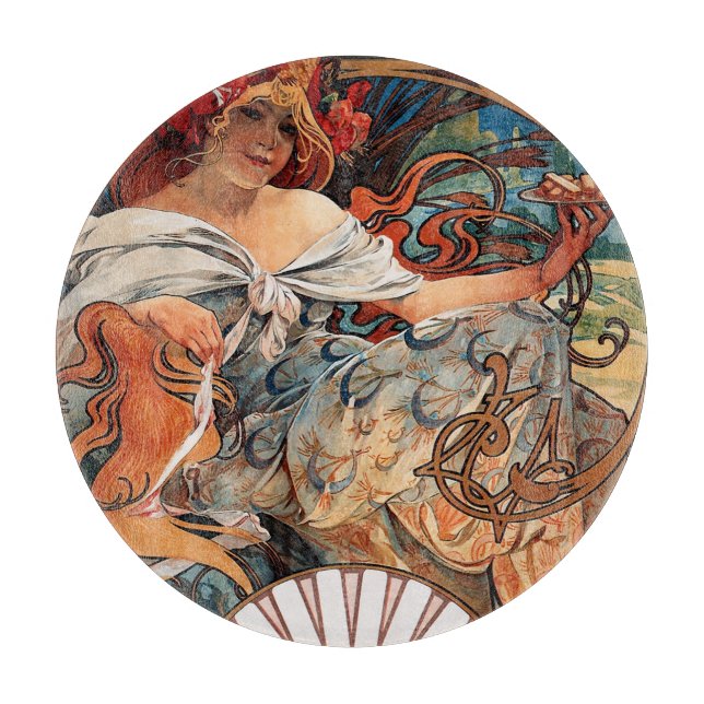 Planche À Découper Alphonse Mucha Biscuits Lefevre Utile Speckled De (Devant)
