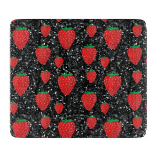 Planche À Découper Amants de fruits rouges élégants de fraises sucrée