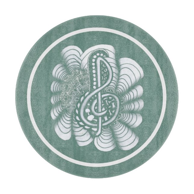 Planche À Découper Amateurs de musique Treble Clef main tiré (Devant)