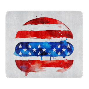 Planche À Découper America Burger (Peinture Blanche No. 2)