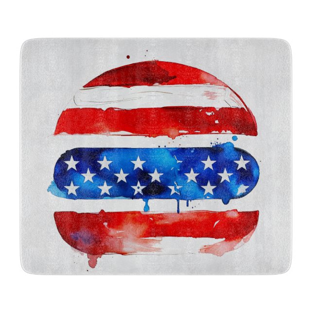 Planche À Découper America Burger (Peinture Blanche No. 2) (Devant)