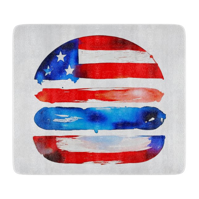 Planche À Découper America Burger (Peinture Blanche No. 3) (Devant)