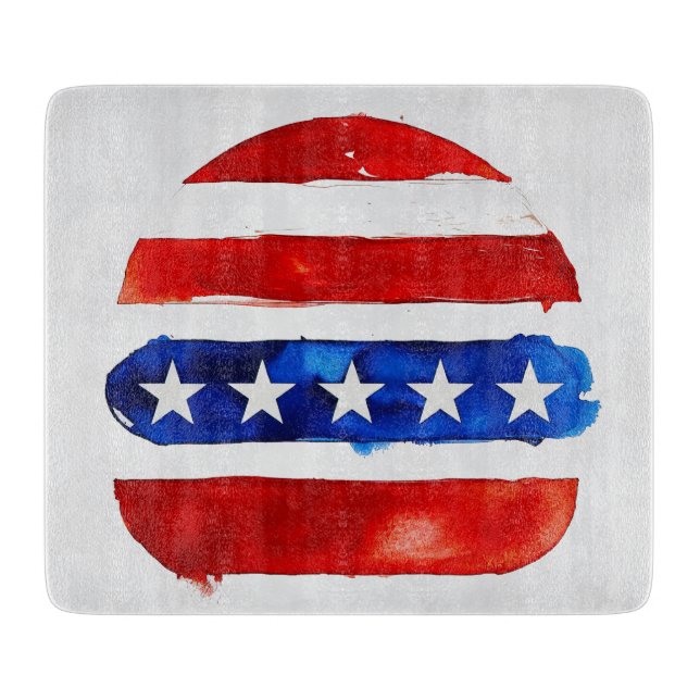 Planche À Découper America Burger (Peinture Blanche No. 4) (Devant)