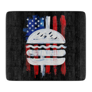 Planche À Découper America Burger (Peinture noire n°1)