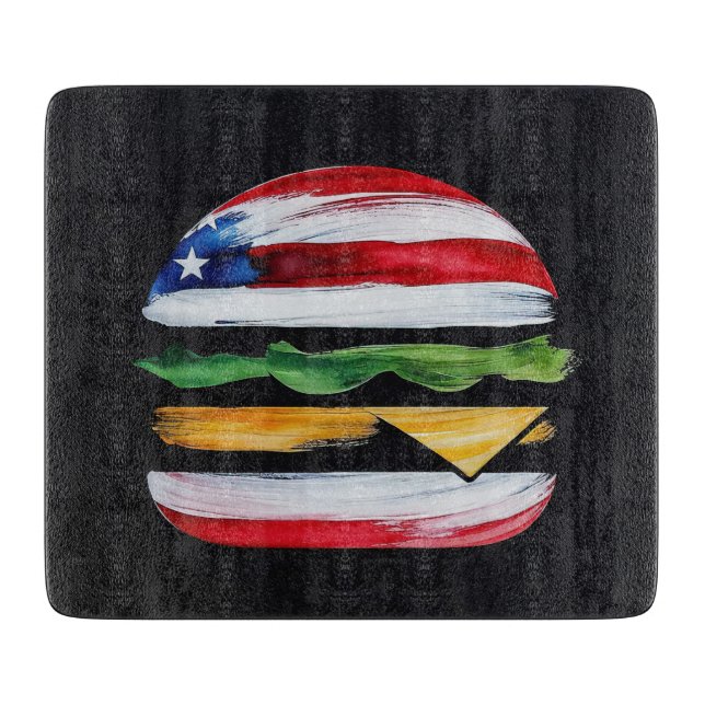 Planche À Découper America Burger (Peinture noire n° 2) (Devant)