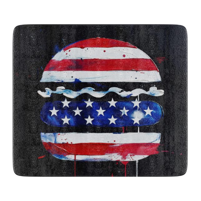 Planche À Découper America Burger (Peinture noire n° 3) (Devant)