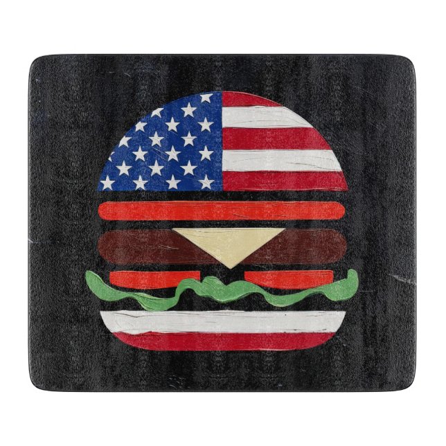 Planche À Découper America Burger (Peinture noire n° 4) (Devant)