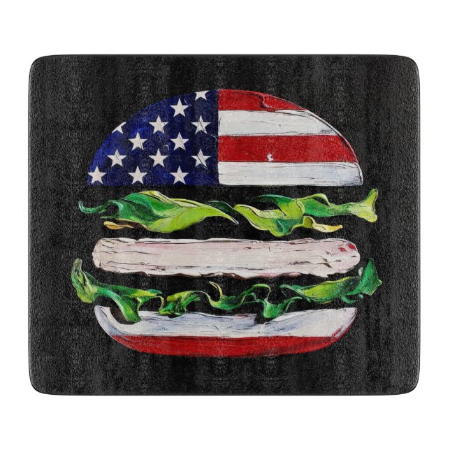 Planche À Découper America Burger (Peinture noire n° 5) (Devant)