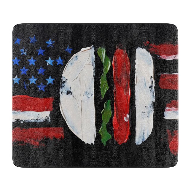 Planche À Découper America Burger (Peinture noire n°7) (Devant)