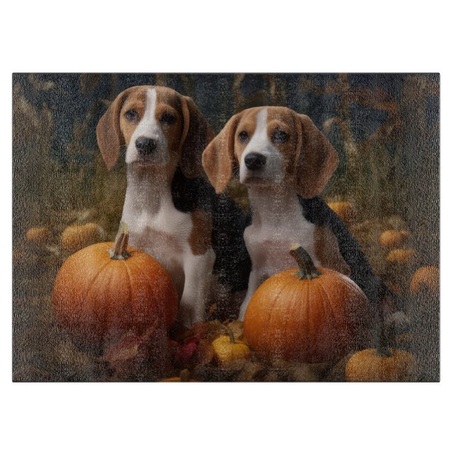 Planche À Découper American Anglais Foxhound Puppy Automne Delight (Devant)