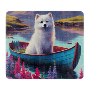 Planche À Découper American Eskimo Dog on Paddle : Une aventure Pitto
