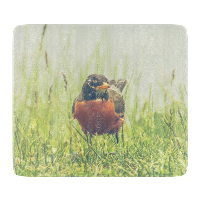 Planche À Découper American Robin Bird Green (Devant)