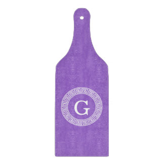 Planche À Découper Améthyste Wht Cadre Rnd Clé Grecque Monogramme Ini