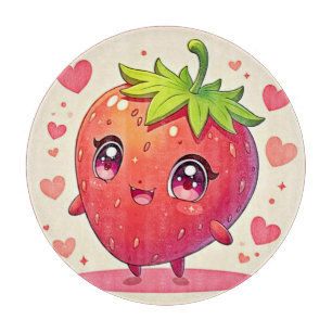 Planche À Découper Amour aux fraises adorable