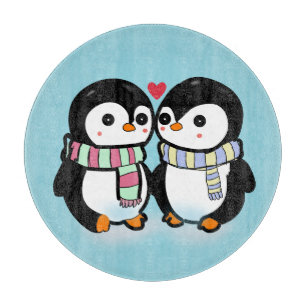 Planche À Découper Amour de pingouin d'hiver personnalisé