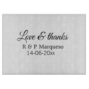 Planche À Découper Amour & merci ajouter nom du couple mariage ajoute