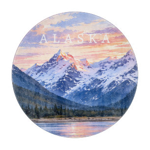 Planche À Découper Amoureux de voyage artistique Alaska Coucher de so