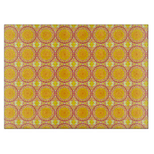 Planche À Découper Amusant avec orange et rouge