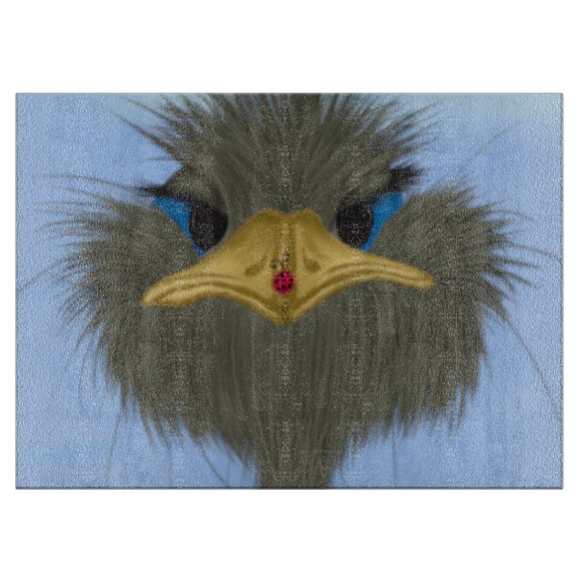 Planche À Découper Amusant Ostrich George Et Mignonne Ladybug (Devant)