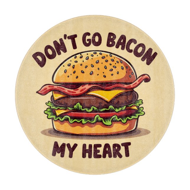 Planche À Découper Amusant Pun Alimentaire Bacon Lover Cheeseburger D (Devant)