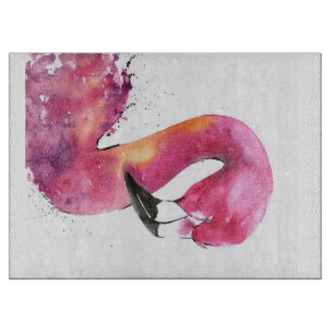 Planche À Découper Amusante Aquarelle rose Flamant rose cadeaux