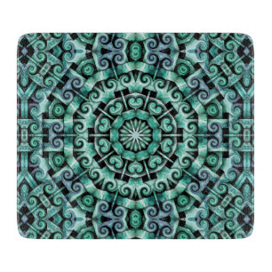Planche À Découper Amusants Turquoises et noirs