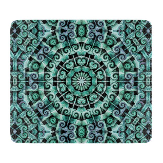 Planche À Découper Amusants Turquoises et noirs (Devant)